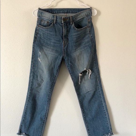 Distressed jeans denim Straight fit jean bottoms - Picture 4 of 8